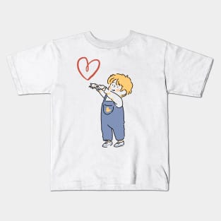 Boy close the heart Kids T-Shirt